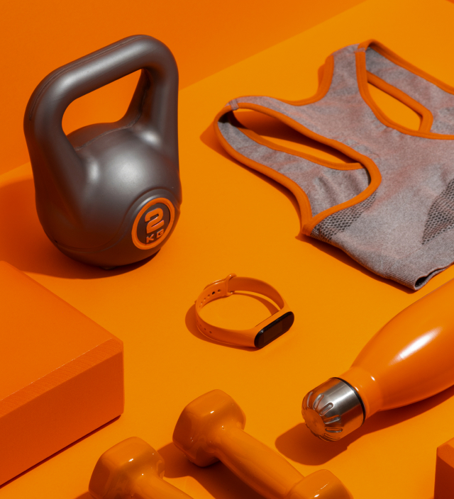 Sports equipment laid out on the table