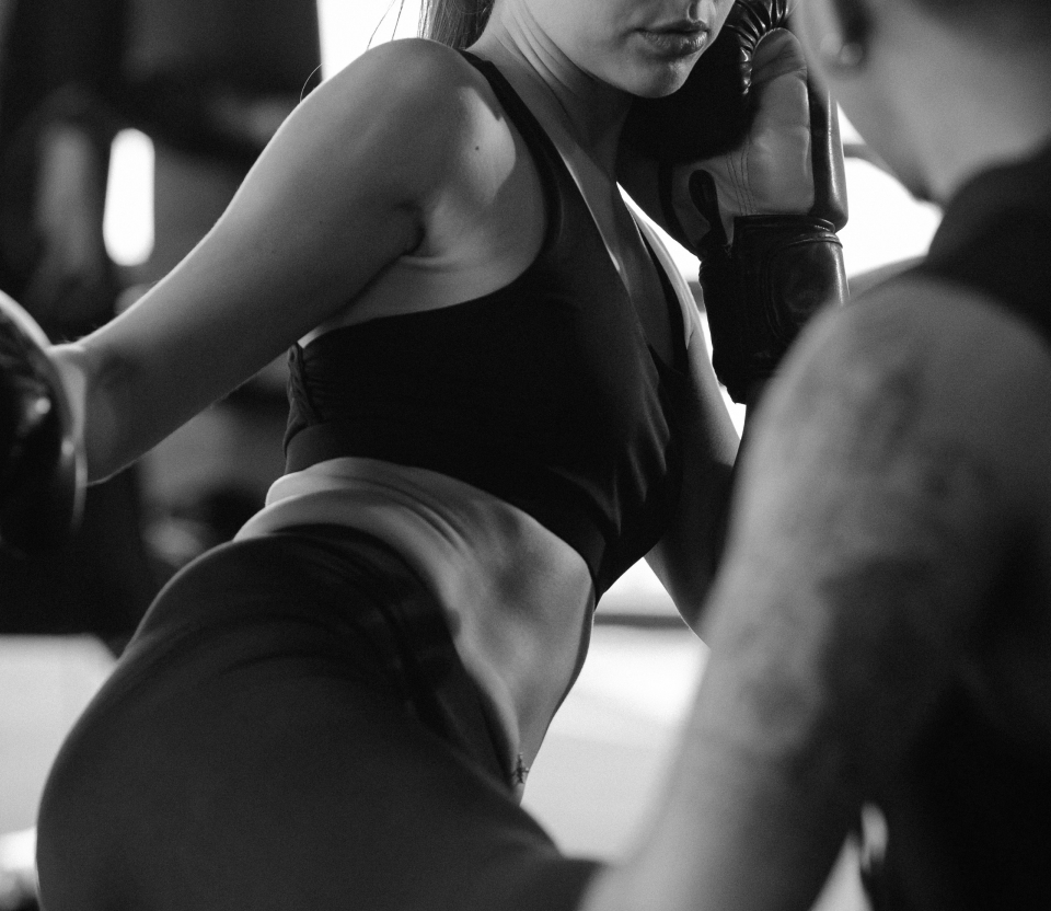 boxing girl with a man